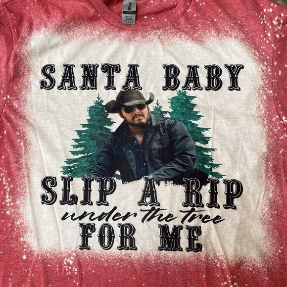 Yellowstone Christmas T-shirt Slip A Rip Under The Tree For Me Size Large - Picture 1 of 5